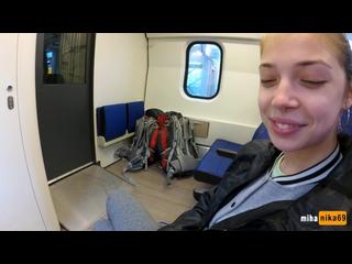 Real Public Blowjob in the Train | POV Oral Creampie by MihaNika69