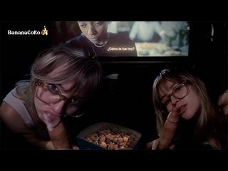 Risky Sex and Blowjob at the Movie theater 🎬🍿Popcorn and Cum in Mouth 👅💦