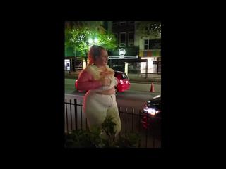 flashing people on the street after the raptors won in Toronto