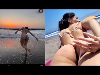 Flash bikini beach