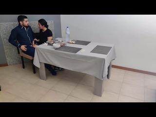 Waitress with creamy pussy gets internal ejaculation