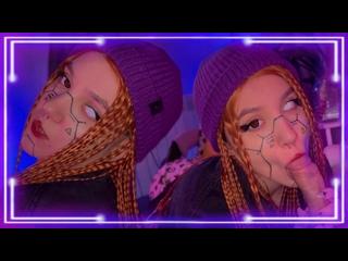 Cyberpunk slut sucked me dry and get cum in her mouth POV 4K