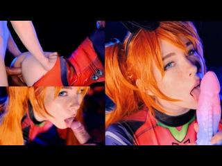 Hot slut Asuka Langley. Sloppy Blowjob and Pussy Creampie - MollyRedWolf