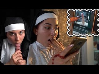 Naive Nun is tricked by WhatsApp and exorcises a cock