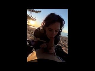 Blowjob on the beach and quick sex in a tent - Darcy Dark