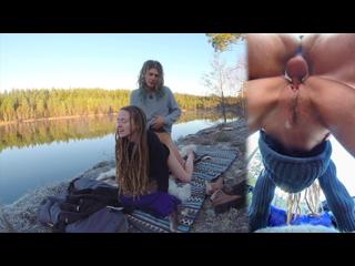 Sex on a reindeer skin next to a forest lake - RosenlundX - 60fps