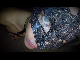 Dutch girl with mask sucks big cock and receives an eye facial her eye full of cum