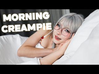 Утренний Секс с Милой Азиаткой - кончил в киску + домашнее JOI