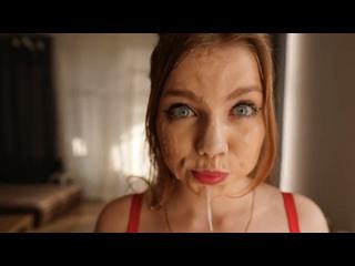 THIS IS RECORD SPERM ON FACE! My stepsister was interfering with my play