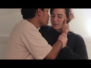 The roommates fool around while rehearsing a script.