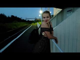 The puzzled baby was waiting for the train, and got a hot cock and a big creampie in public