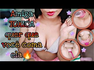 JOI PUNHETA GUIADA-melhor amiga TOXICA pede para você gozar na buceta dela/sexo virtual/ASMR/rabuda