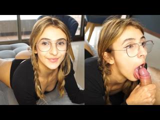 Cute Girl DEEPTHROATS big dick and receives a big warm THROATPIE, such a good girl