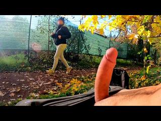 DICKFLASH in the PARK: a slutty milf cant resist to give a me a hard titty fuck