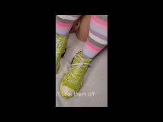 She will take off her panties...