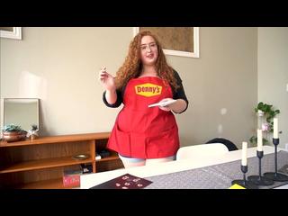 busty MILF Denny's makes virgin scramble her eggs with doggystyle impregnation creampie