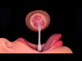 CLOSE UP: Best FREE MOUTH for Your HUGE CUMSHOT! Sensual FORESKIN BLOWJOB! Mouth Full of CUM - ASMR