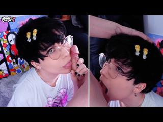 proud little femboy pup sucks and slurps masters cock