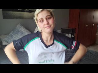 Pale bob haircut blonde humiliating and dissing the viewer with a small dick