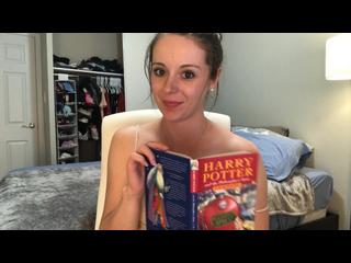 Hysterically reading Harry Potter while sitting on a vibrator