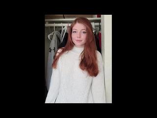Innocent 19 year old redhead titty drop