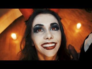 Horny Devil fucked Skeleton. Halloween with Mia Bandini