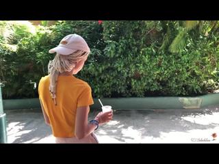 Sweet girl sloppy blowjob, swallows cum - Freya Stein