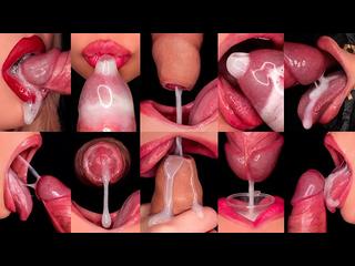 CLOSE UP: BEST MOUTH For Your CUMSHOTS! HOTTEST CUM MOUTH COMPILATION! MILKING - FORESKIN - CONDOM!